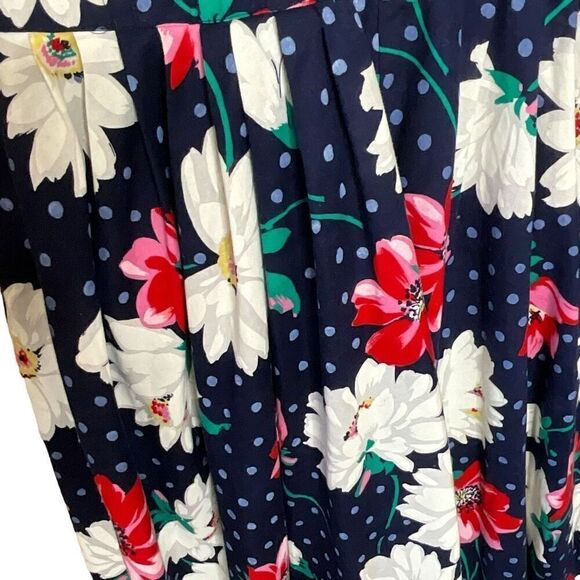 Vintage Clues Collection 10 Overall Dress Black Floral Adjustable Straps Cotton - Picture 10 of 14